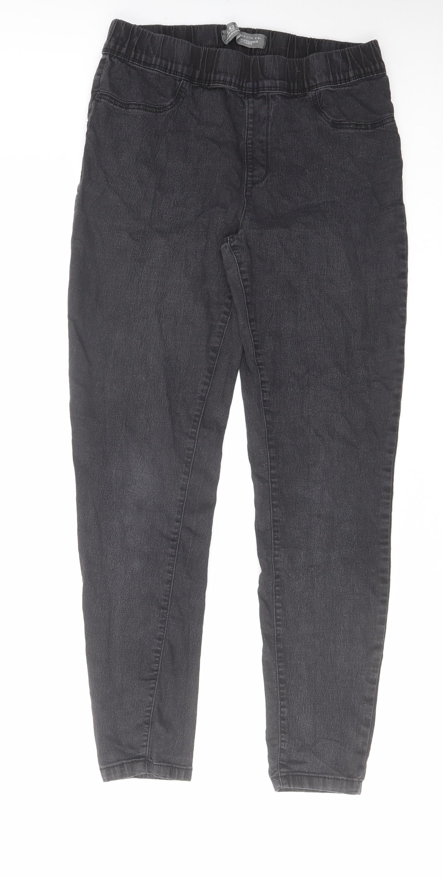 Denim & Co. Womens Black Cotton Jegging Jeans Size 14 L28 in Regular