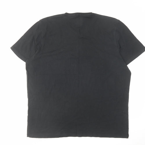 Abercrombie & Fitch Mens Black Cotton T-Shirt Size 2XL V-Neck