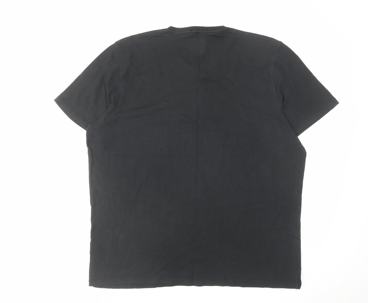 Abercrombie & Fitch Mens Black Cotton T-Shirt Size 2XL V-Neck