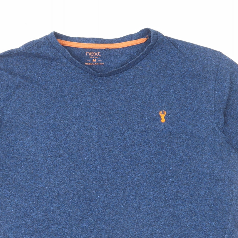 NEXT Mens Blue Cotton T-Shirt Size M Round Neck