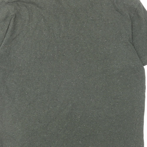 H&M Mens Green Cotton T-Shirt Size M Round Neck