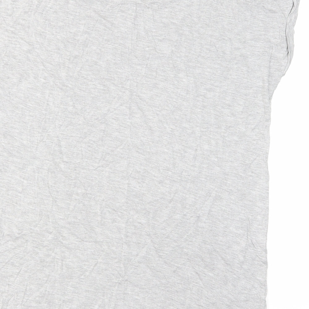 NEXT Womens Grey Viscose Basic T-Shirt Size 10 Boat Neck