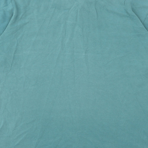 The North Face Mens Blue Cotton Polo Size L Collared Button