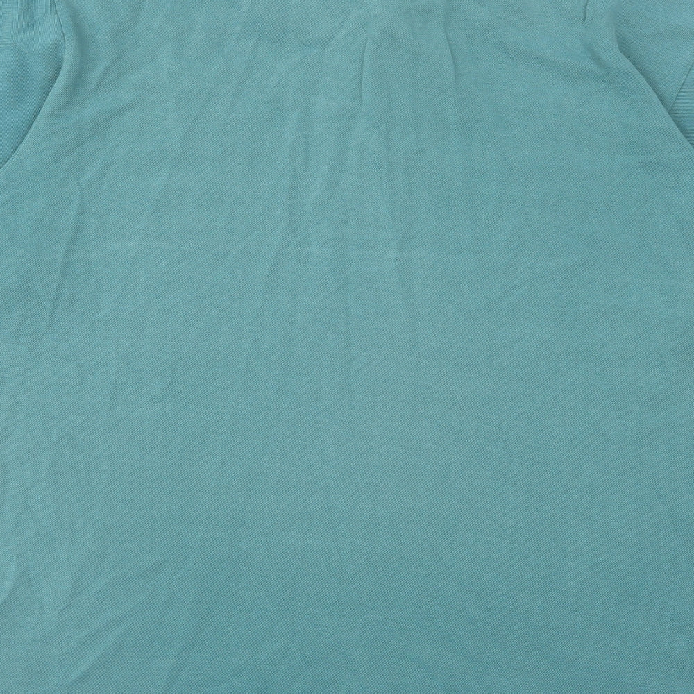 The North Face Mens Blue Cotton Polo Size L Collared Button