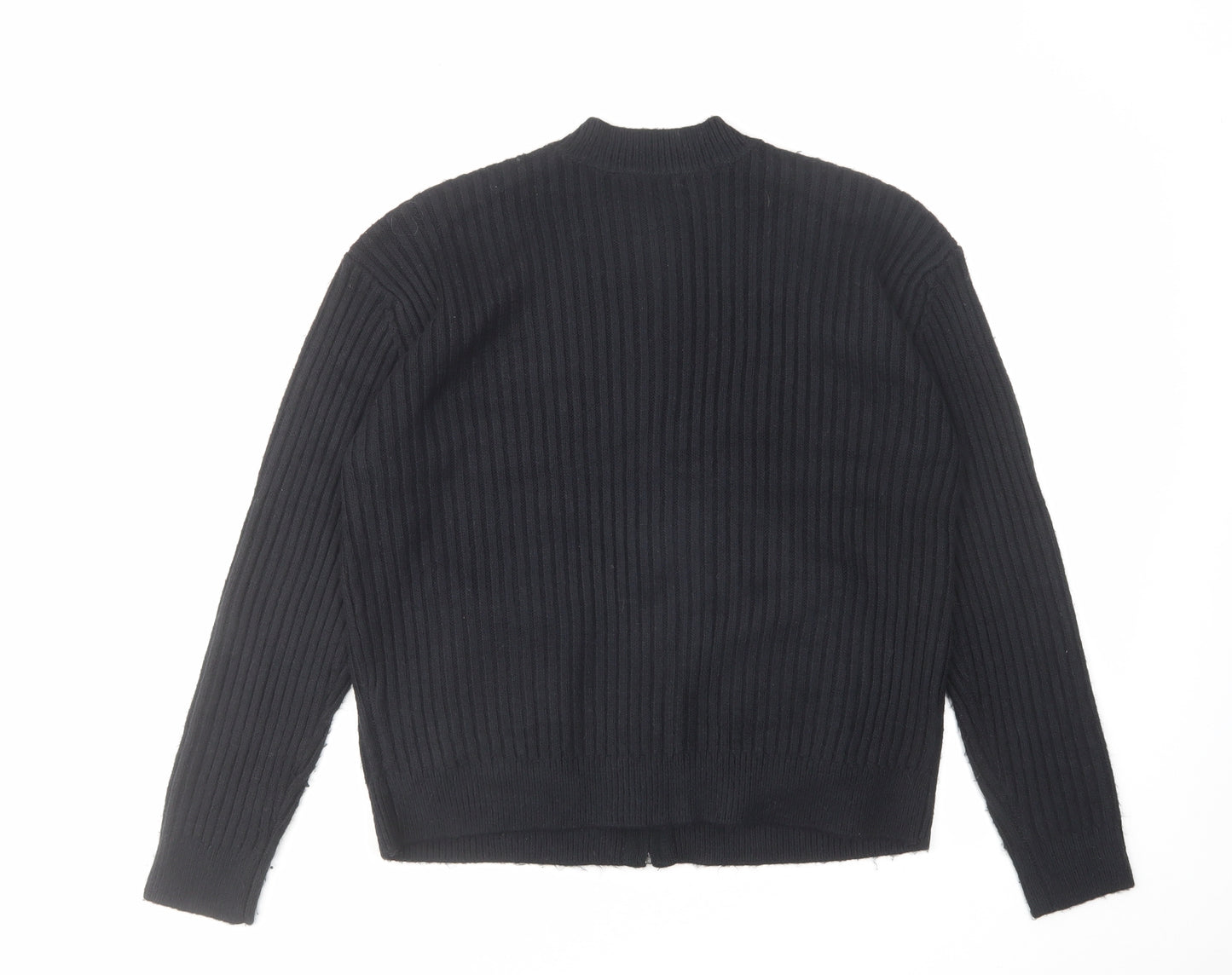 Marks and Spencer Womens Black Round Neck Polyester Cardigan Jumper Size M
