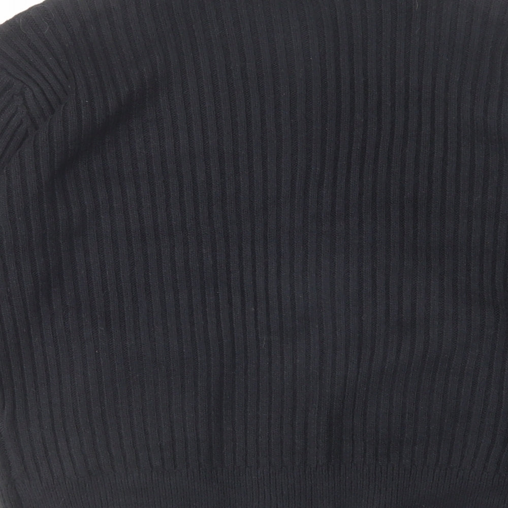 Marks and Spencer Womens Black Round Neck Polyester Cardigan Jumper Size M