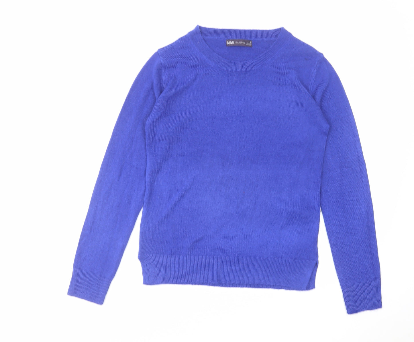 Marks and Spencer Womens Blue Round Neck Acrylic Pullover Jumper Size 6