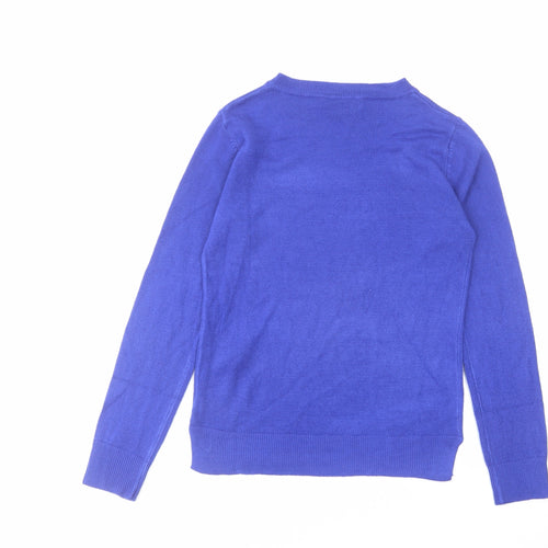 Marks and Spencer Womens Blue Round Neck Acrylic Pullover Jumper Size 6
