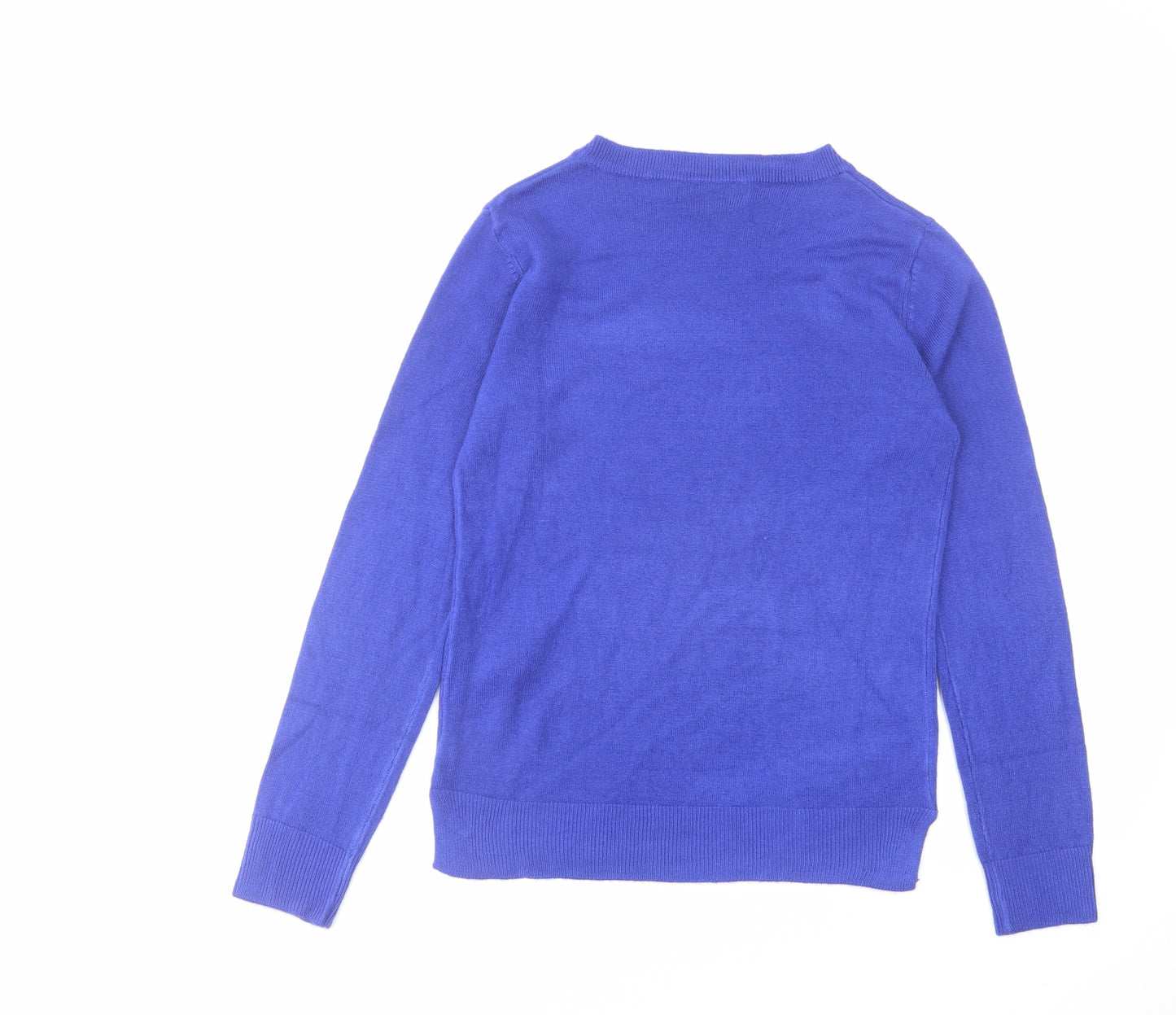 Marks and Spencer Womens Blue Round Neck Acrylic Pullover Jumper Size 6