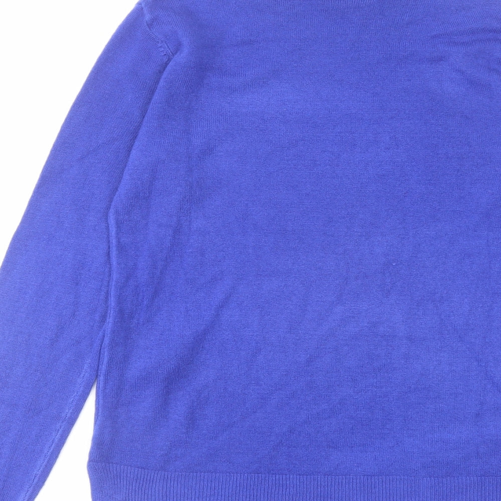 Marks and Spencer Womens Blue Round Neck Acrylic Pullover Jumper Size 6