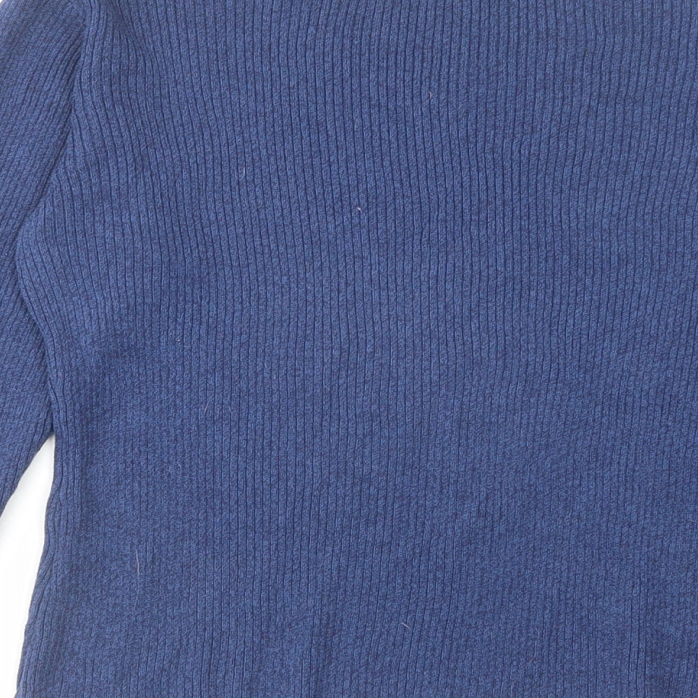 Jumper Womens Blue V-Neck Cotton Pullover Jumper Size L