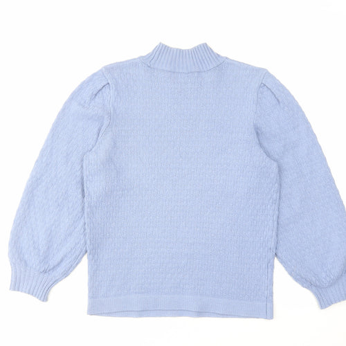 NEXT Womens Blue High Neck Viscose Pullover Jumper Size 10