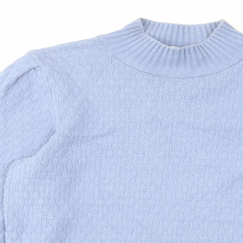NEXT Womens Blue High Neck Viscose Pullover Jumper Size 10
