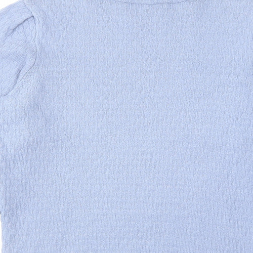 NEXT Womens Blue High Neck Viscose Pullover Jumper Size 10