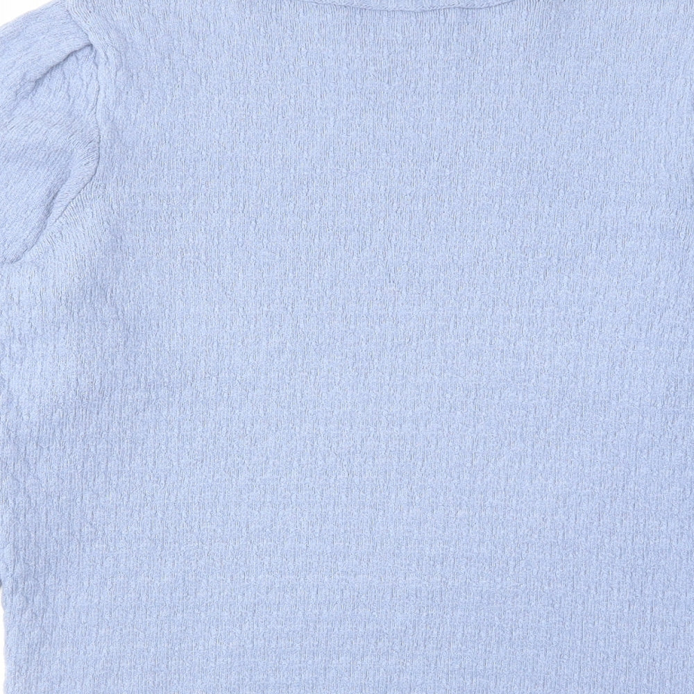 NEXT Womens Blue High Neck Viscose Pullover Jumper Size 10
