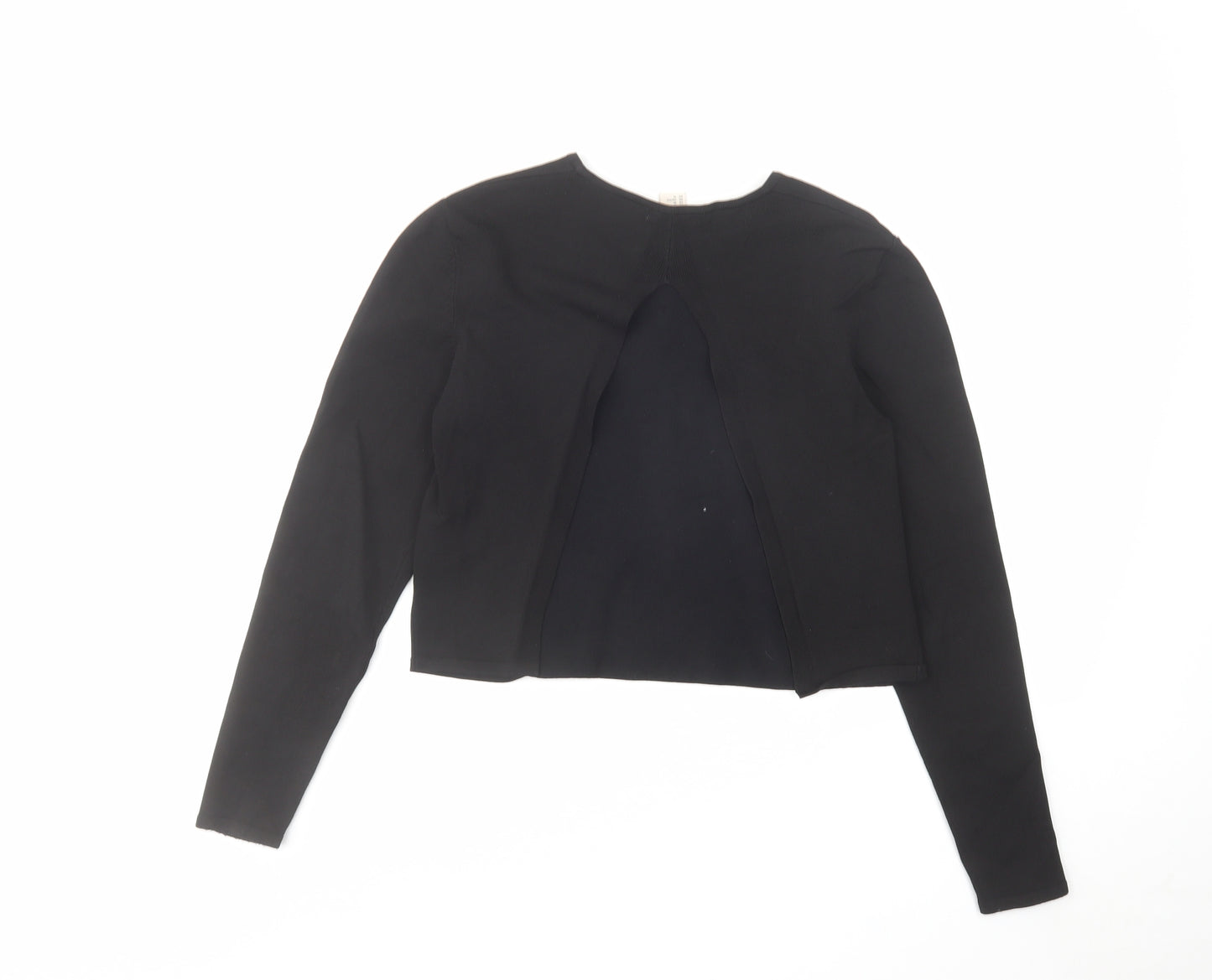H&M Womens Black Round Neck Viscose Pullover Jumper Size 12 - Open Back Detail