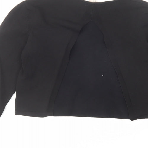 H&M Womens Black Round Neck Viscose Pullover Jumper Size 12 - Open Back Detail