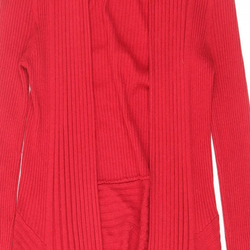 Marks and Spencer Womens Red V-Neck Polyamide Cardigan Jumper Size 12
