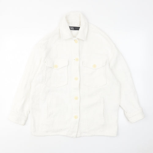 Zara Womens White Jacket Size XS Button