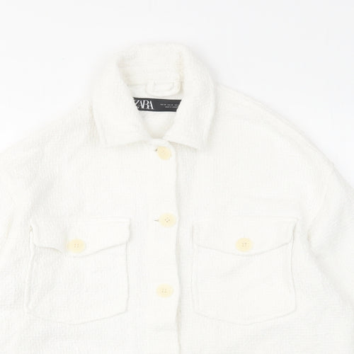 Zara Womens White Jacket Size XS Button