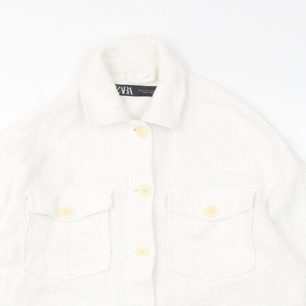 Zara Womens White Jacket Size XS Button