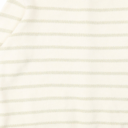 Country Casuals Womens Beige Round Neck Striped Cotton Cardigan Jumper Size M