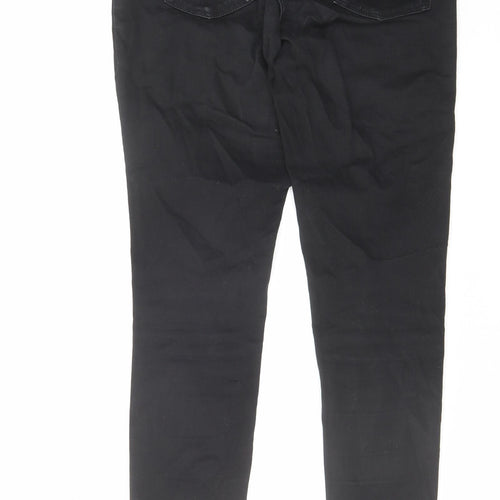 NEXT Womens Black Cotton Skinny Jeans Size 12 L29 in Slim Zip