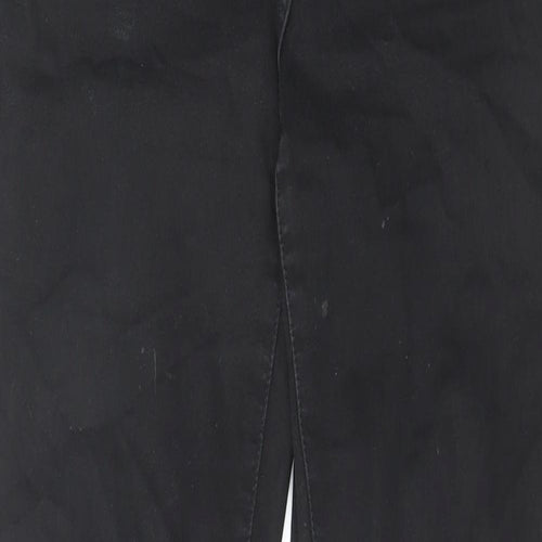 NEXT Womens Black Cotton Skinny Jeans Size 12 L29 in Slim Zip