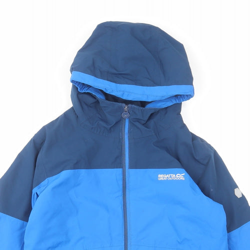 Regatta Boys Blue Rain Coat Coat Size 9-10 Years Zip