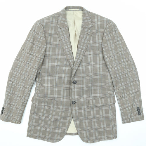 The Savile Row Mens Multicoloured Plaid Wool Jacket Blazer Size 38 Regular
