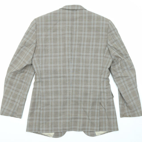 The Savile Row Mens Multicoloured Plaid Wool Jacket Blazer Size 38 Regular