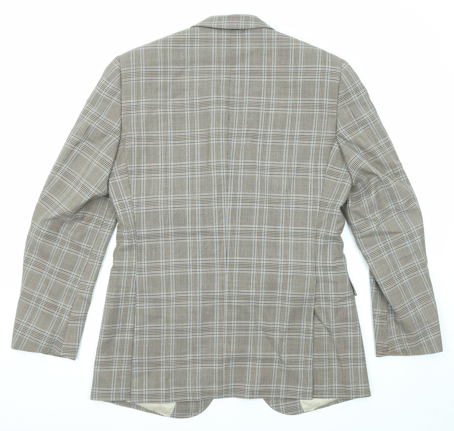The Savile Row Mens Multicoloured Plaid Wool Jacket Blazer Size 38 Regular
