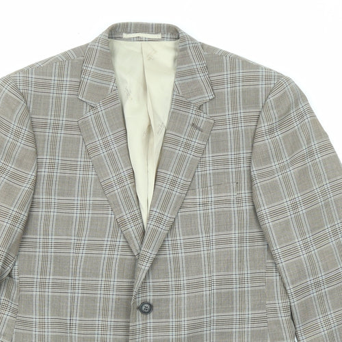 The Savile Row Mens Multicoloured Plaid Wool Jacket Blazer Size 38 Regular