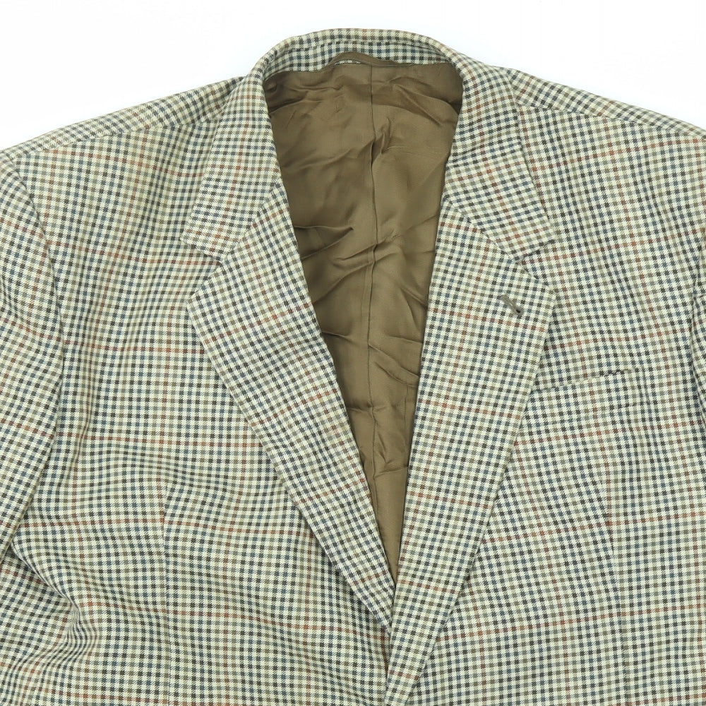 Skopes Mens Multicoloured Geometric Wool Jacket Blazer Size 46 Regular