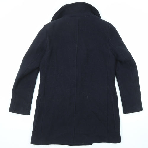 Marks and Spencer Womens Blue Overcoat Coat Size 12 Button