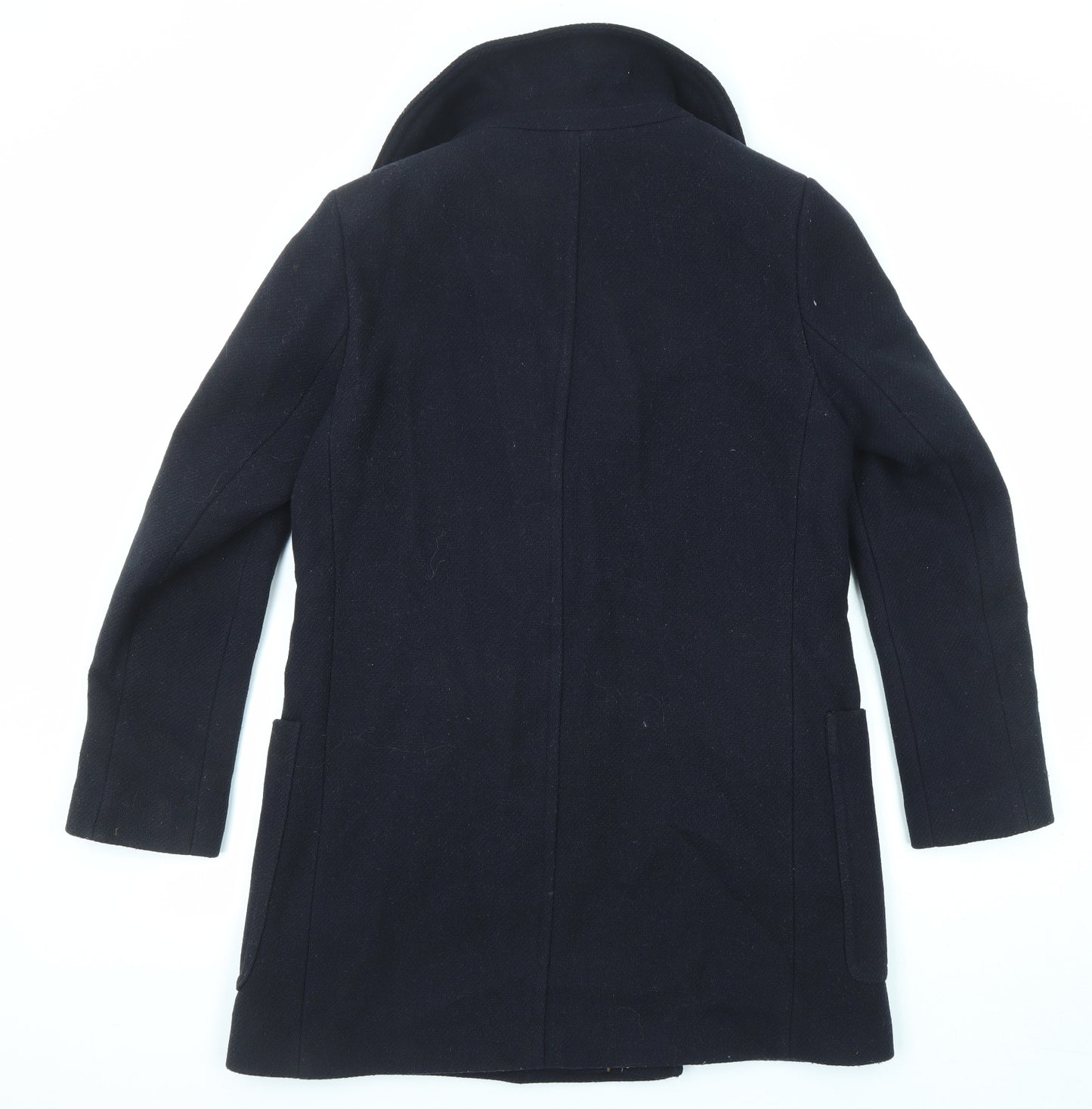 Marks and Spencer Womens Blue Overcoat Coat Size 12 Button