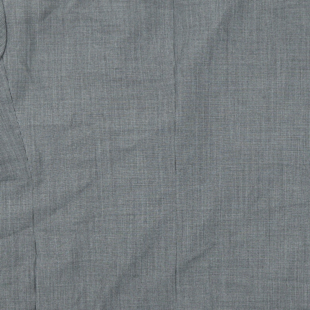Marks and Spencer Mens Grey Geometric Polyester Jacket Suit Jacket Size 46 Regular