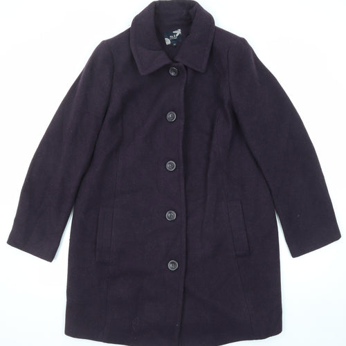 EWM Womens Purple Overcoat Coat Size 14 Button
