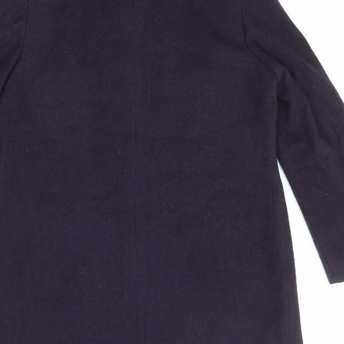 EWM Womens Purple Overcoat Coat Size 14 Button