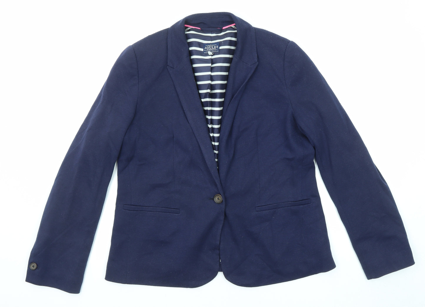 Joules Womens Blue Polyester Jacket Blazer Size 14