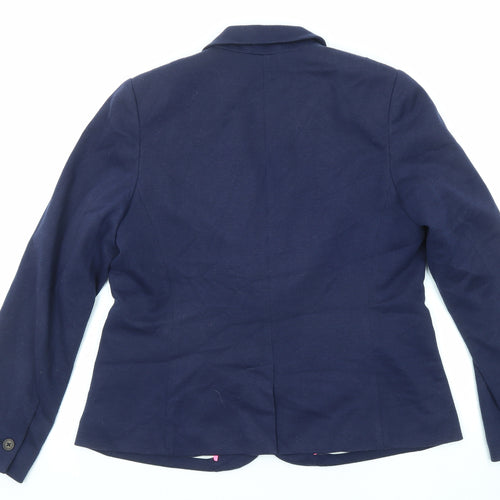 Joules Womens Blue Polyester Jacket Blazer Size 14