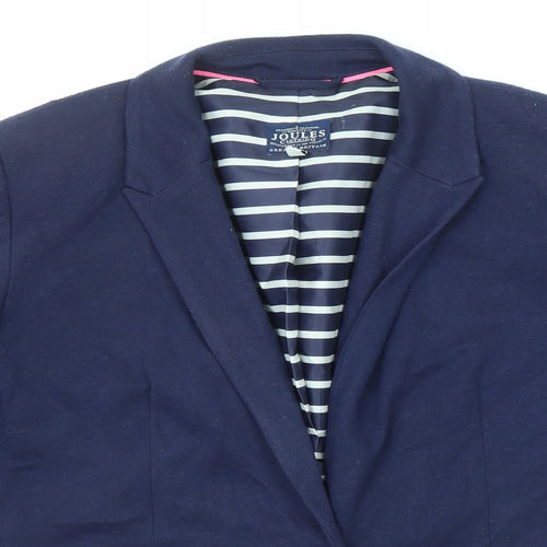 Joules Womens Blue Polyester Jacket Blazer Size 14