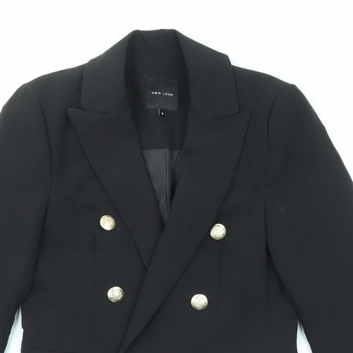 New Look Womens Black Jacket Blazer Size 6 Button
