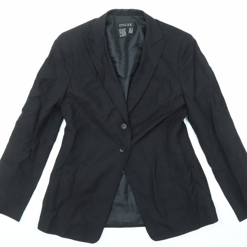 Episode Womens Black Polyester Jacket Blazer Size 8