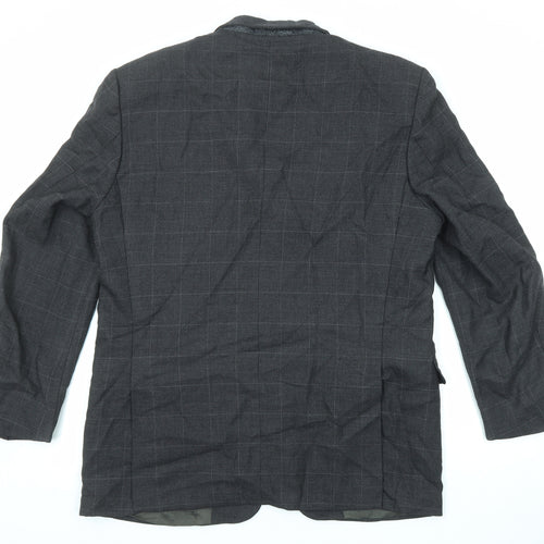 Pierre Cardin Mens Grey Check Wool Jacket Suit Jacket Size 42 Regular