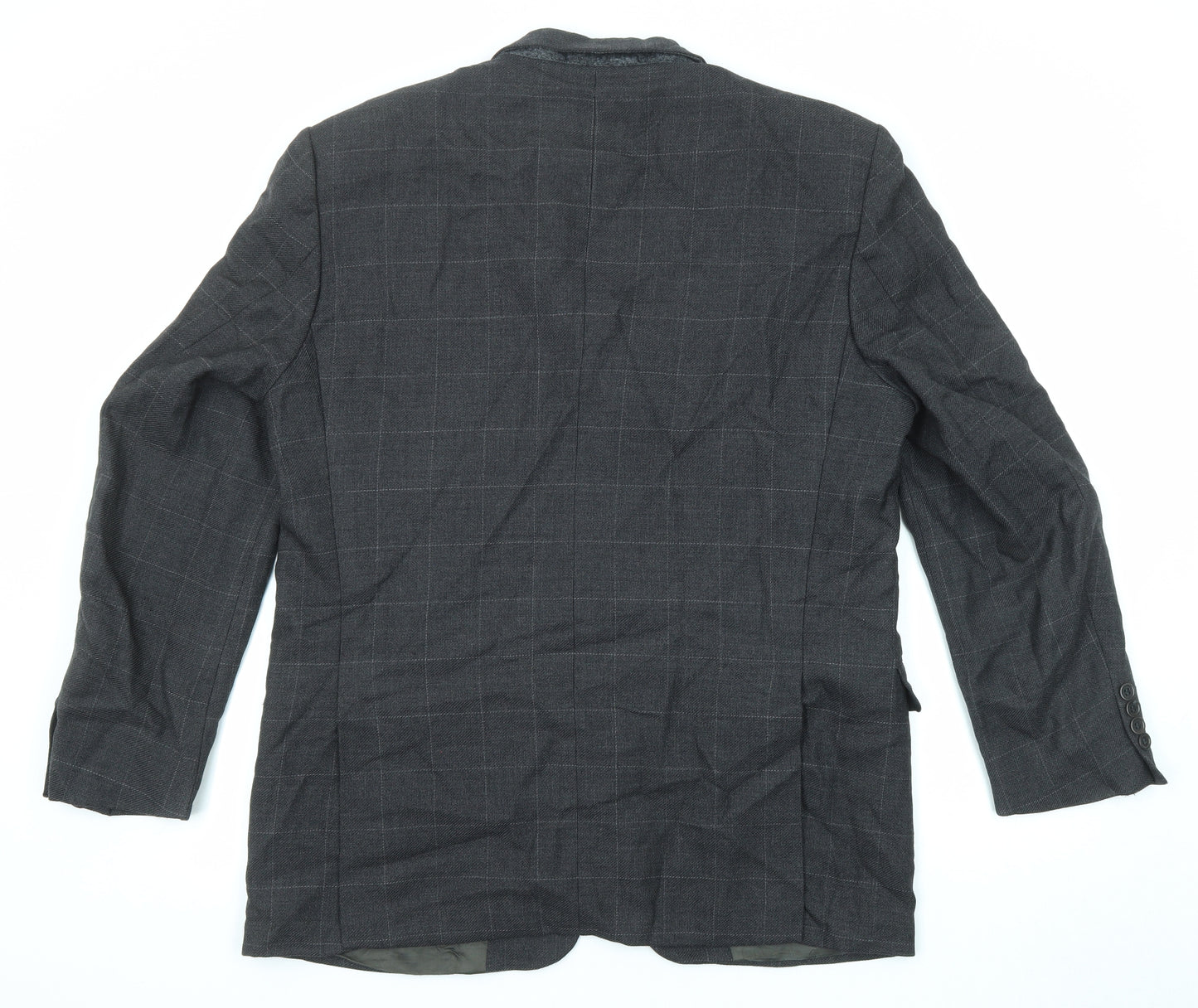 Pierre Cardin Mens Grey Check Wool Jacket Suit Jacket Size 42 Regular