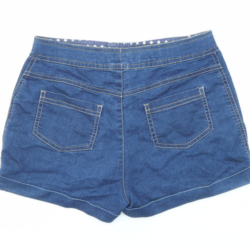 TU Girls Blue Cotton Boyfriend Shorts Size 12 Years Regular Zip