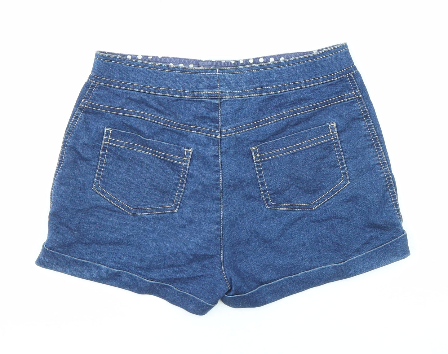 TU Girls Blue Cotton Boyfriend Shorts Size 12 Years Regular Zip