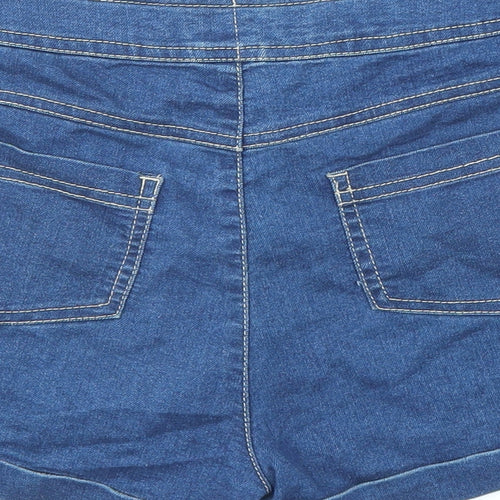TU Girls Blue Cotton Boyfriend Shorts Size 12 Years Regular Zip