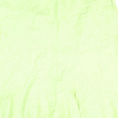 Erfo Womens Green Linen Swing Skirt Size 14 Zip